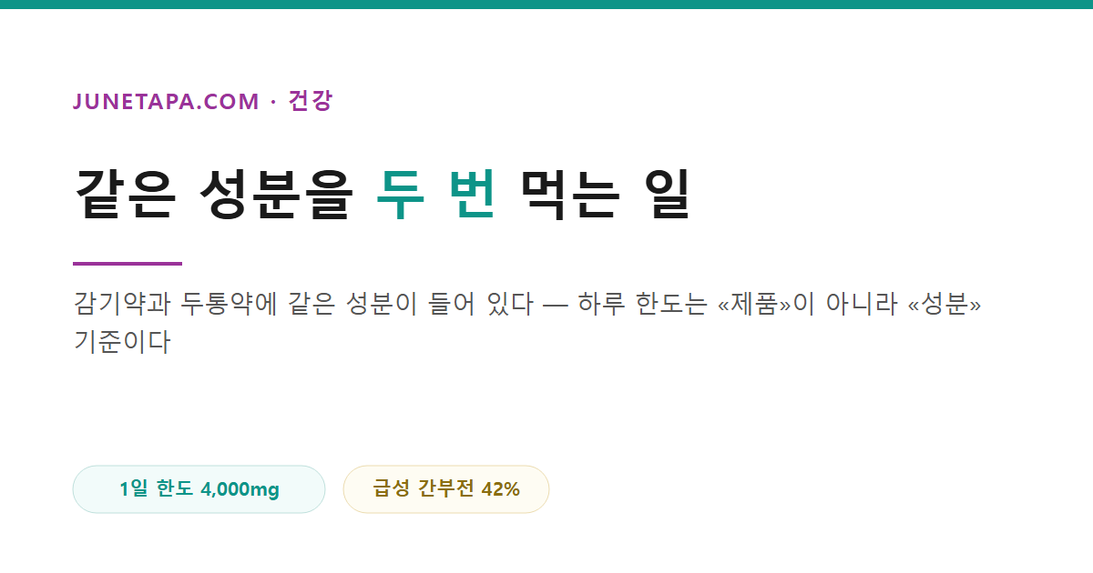 같은 성분을 두 번 먹는 일