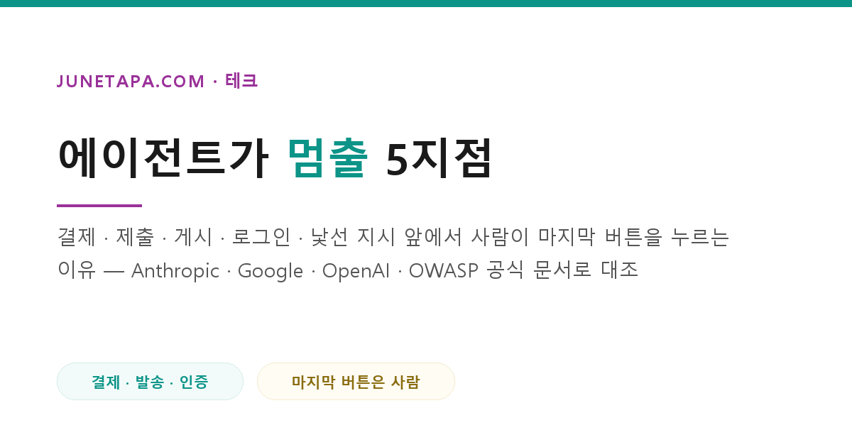 브라우저 에이전트가 멈춰야 할 곳 5가지