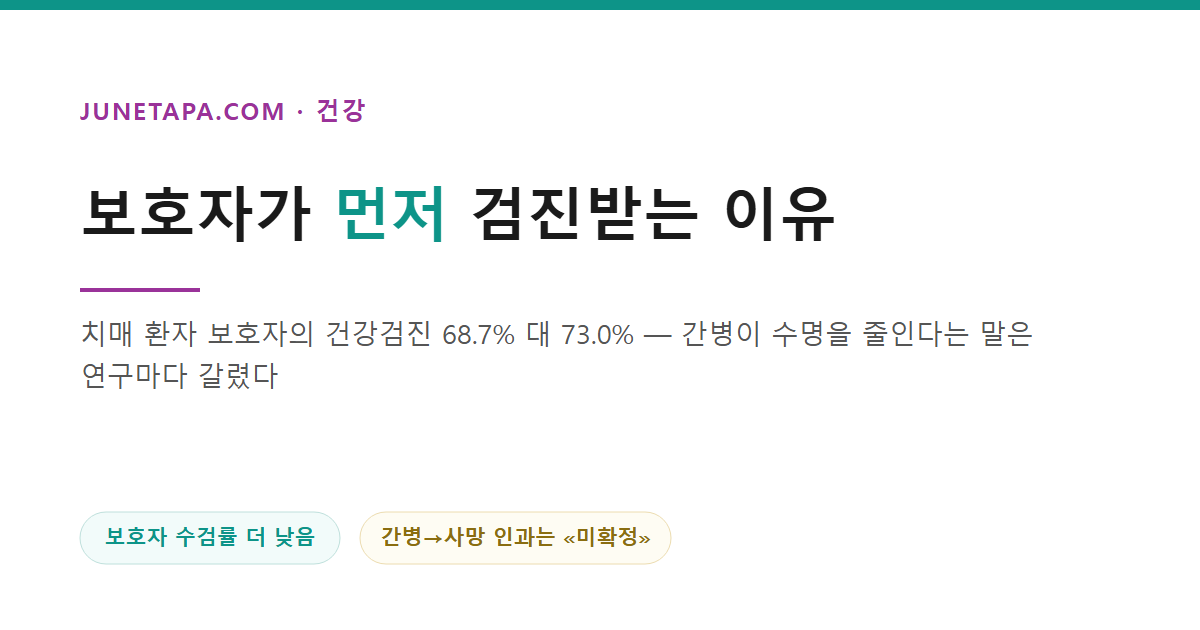 보호자가 먼저 검진받는 이유를 다룬 글