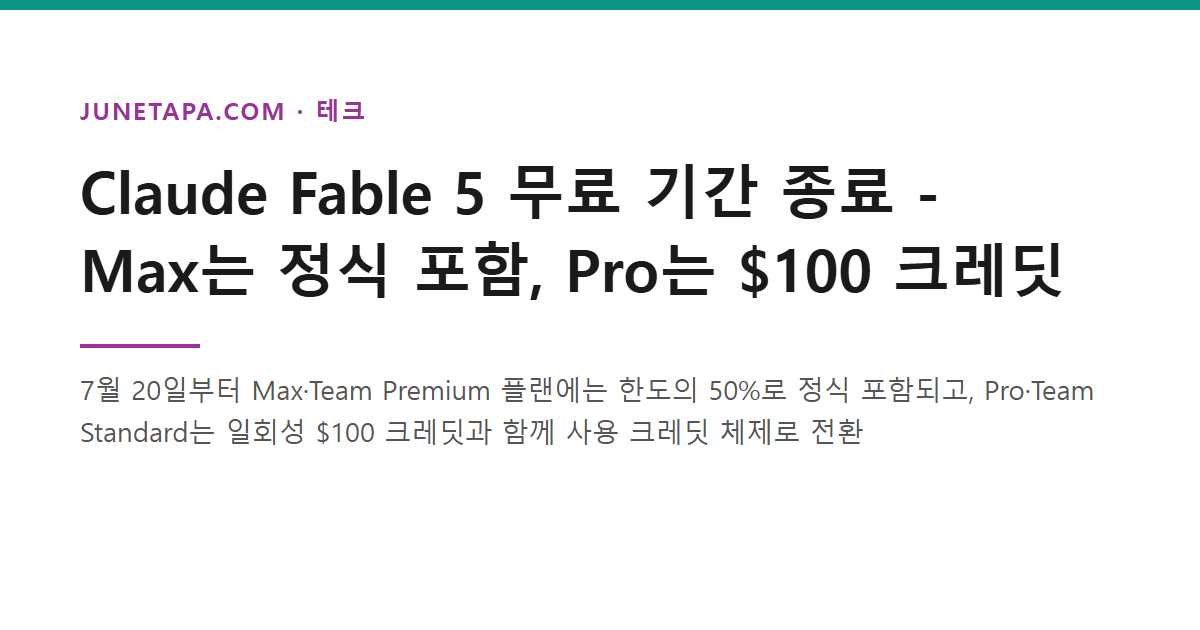 Claude Fable 5 무료 기간 종료