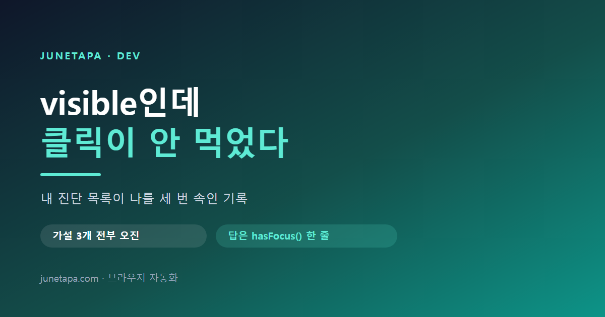 visible인데 클릭이 안 먹었다