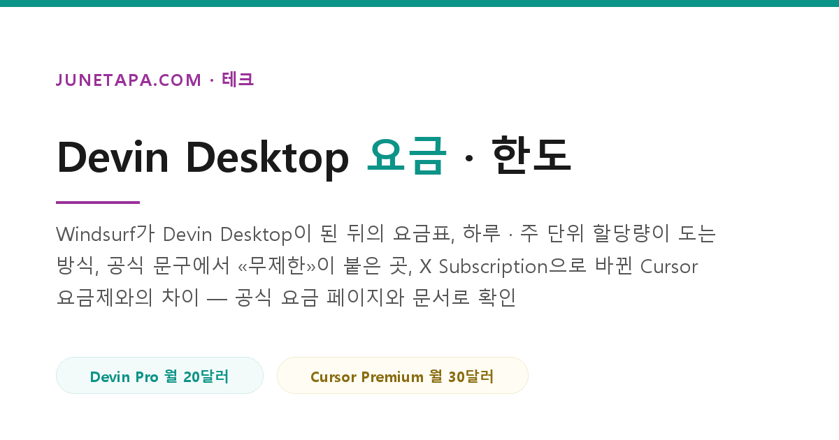 Devin Desktop 요금·한도