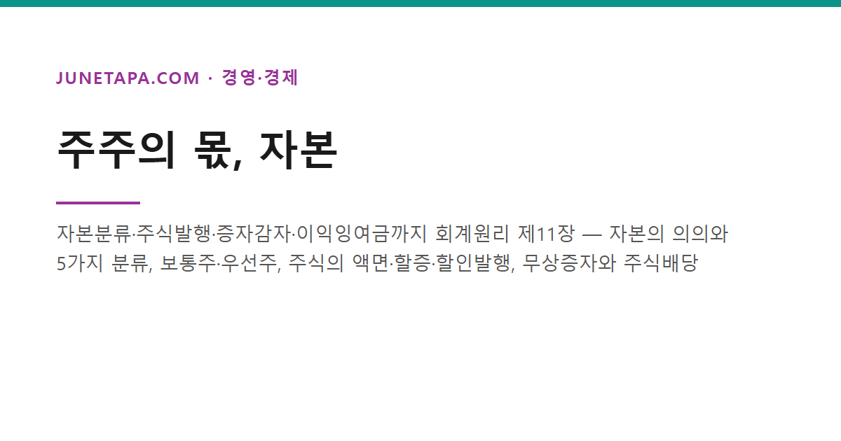 주주의 몫, 자본