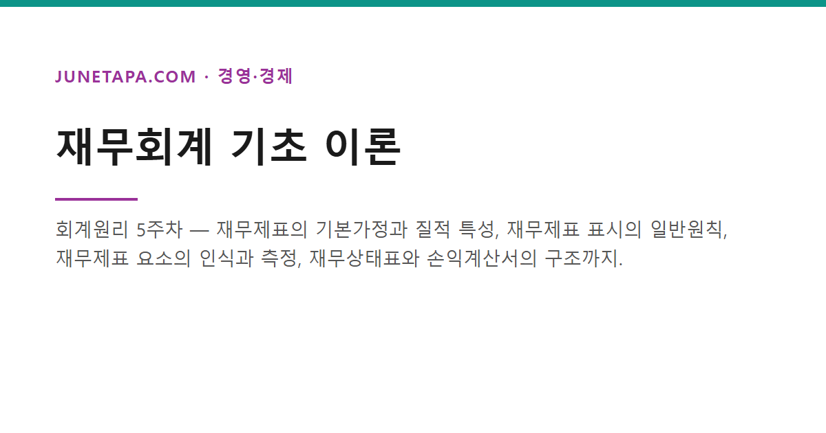 재무회계 기초 이론