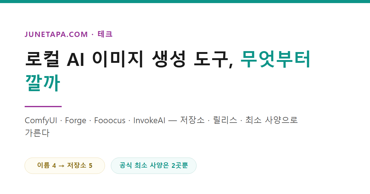 로컬 AI 이미지 생성 도구, 무엇부터 깔까