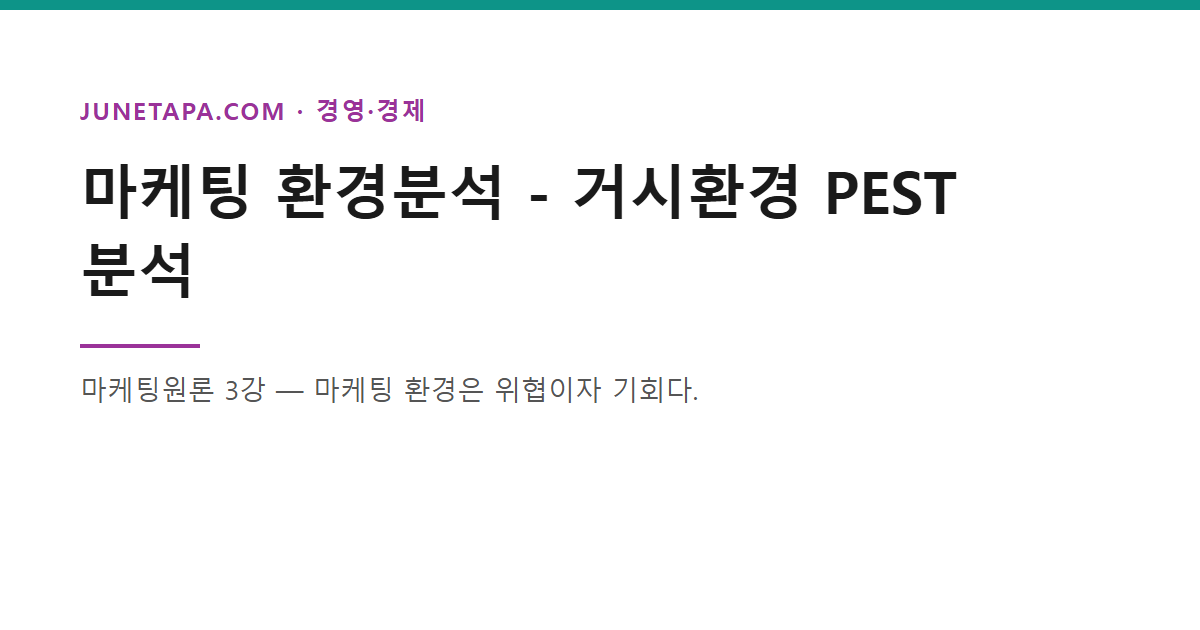 거시환경 PEST 분석 글