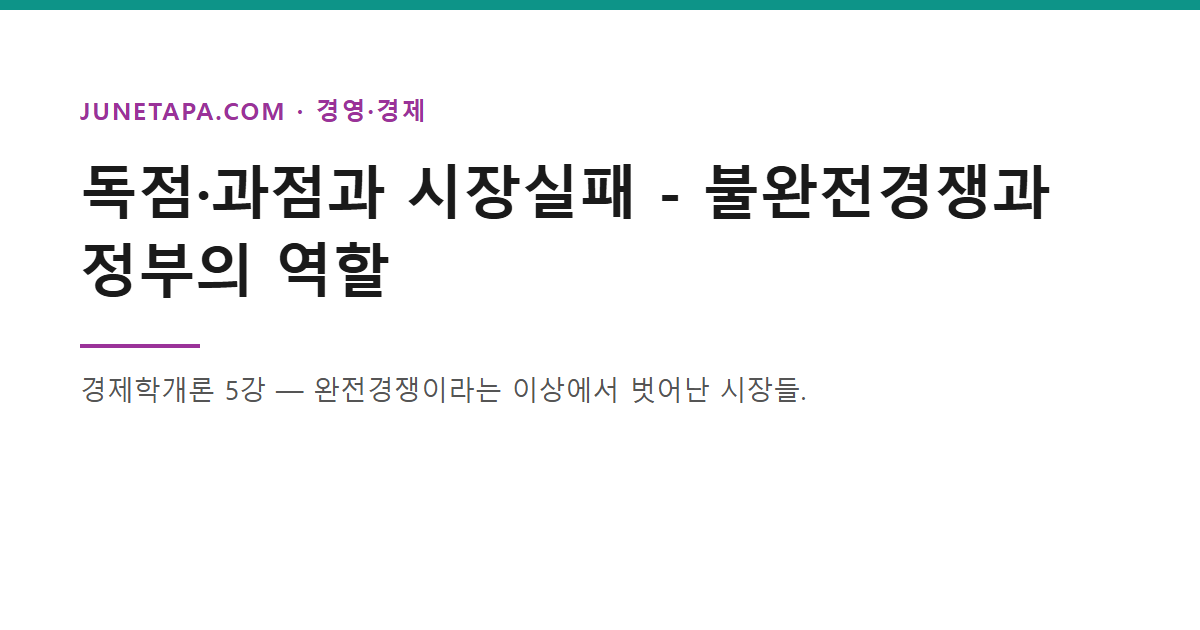 경제학개론 독점과 시장실패 글