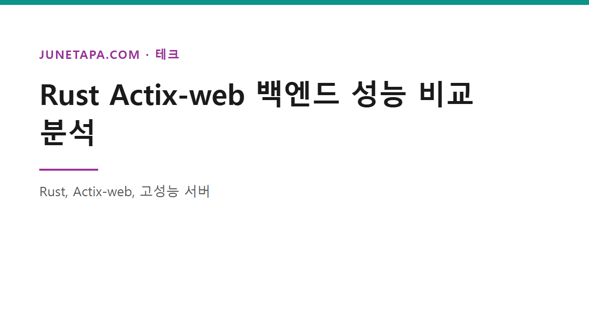 Rust Actix-web 백엔드 성능 비교 분석