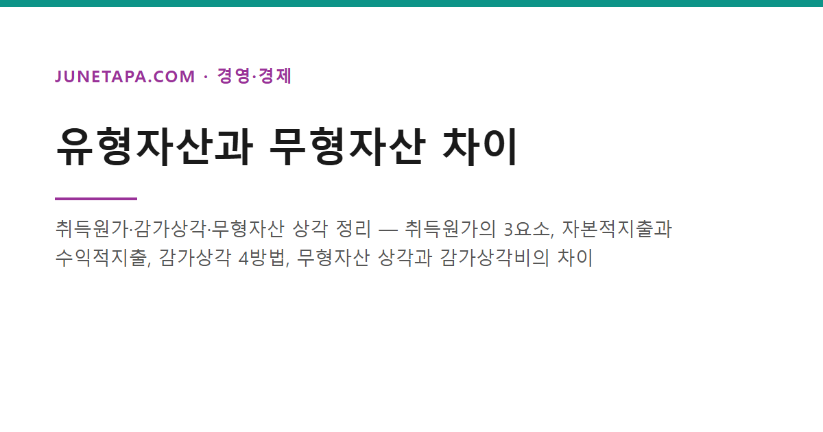 유형자산과 무형자산