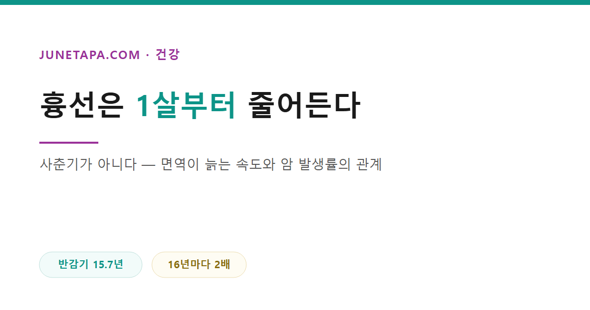 흉선 위축과 면역 노화를 다룬 글