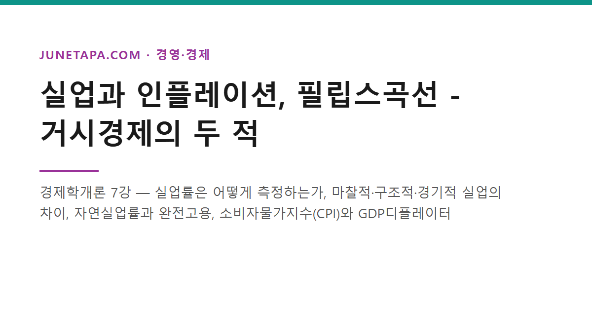 경제학개론 실업 인플레이션 글